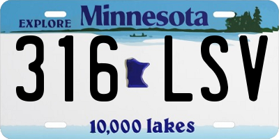 MN license plate 316LSV
