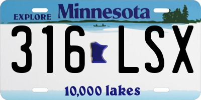 MN license plate 316LSX