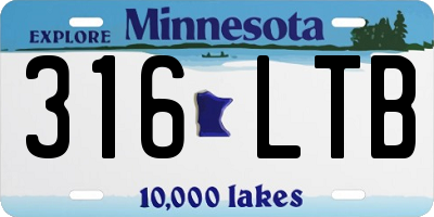 MN license plate 316LTB