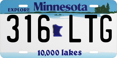 MN license plate 316LTG