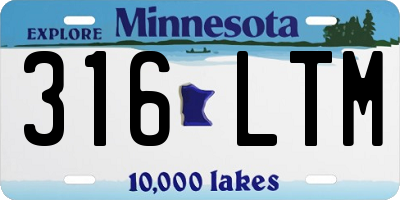 MN license plate 316LTM