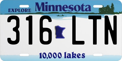 MN license plate 316LTN