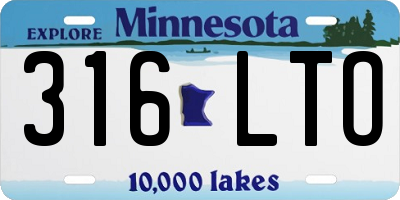 MN license plate 316LTO