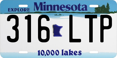 MN license plate 316LTP