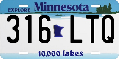 MN license plate 316LTQ