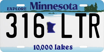 MN license plate 316LTR