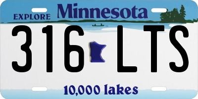MN license plate 316LTS