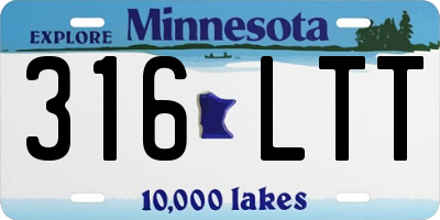 MN license plate 316LTT