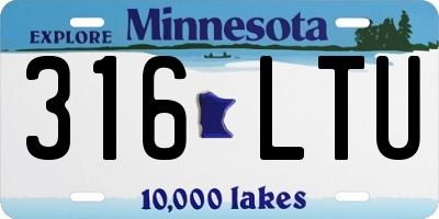 MN license plate 316LTU