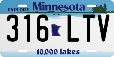 MN license plate 316LTV