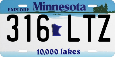 MN license plate 316LTZ
