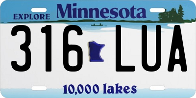 MN license plate 316LUA