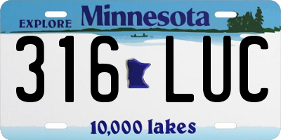MN license plate 316LUC