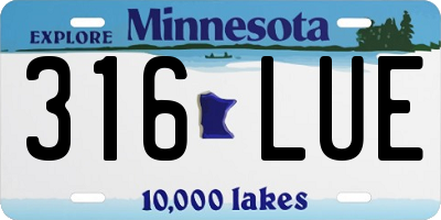 MN license plate 316LUE