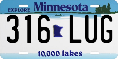 MN license plate 316LUG