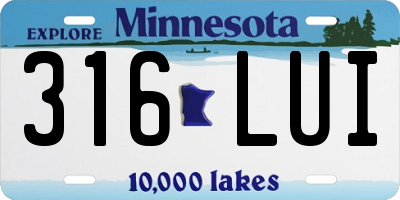 MN license plate 316LUI