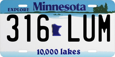 MN license plate 316LUM