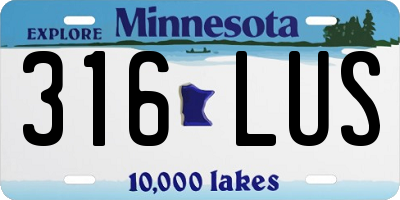 MN license plate 316LUS