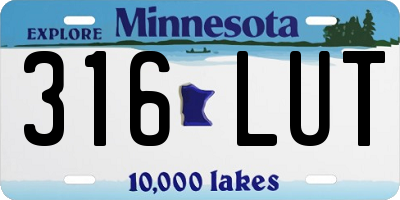 MN license plate 316LUT