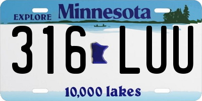 MN license plate 316LUU