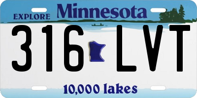 MN license plate 316LVT