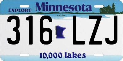 MN license plate 316LZJ