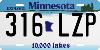 MN license plate 316LZP