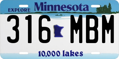 MN license plate 316MBM