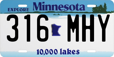 MN license plate 316MHY