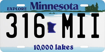 MN license plate 316MII