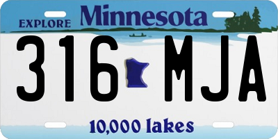 MN license plate 316MJA