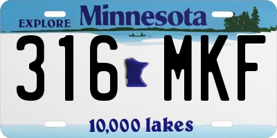 MN license plate 316MKF