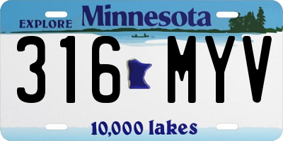 MN license plate 316MYV