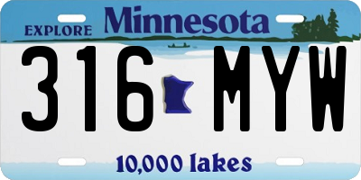 MN license plate 316MYW