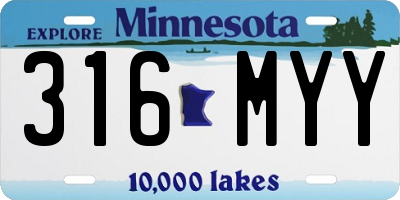 MN license plate 316MYY