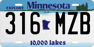 MN license plate 316MZB