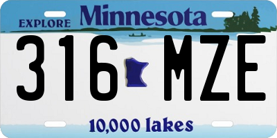 MN license plate 316MZE