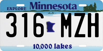 MN license plate 316MZH