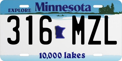 MN license plate 316MZL