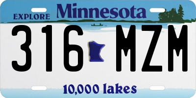 MN license plate 316MZM