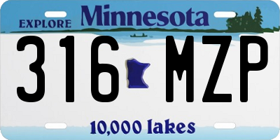 MN license plate 316MZP