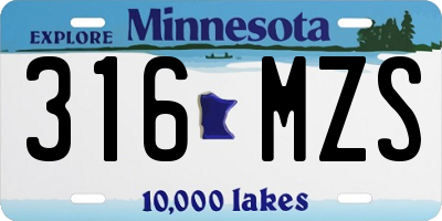 MN license plate 316MZS