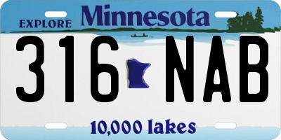 MN license plate 316NAB