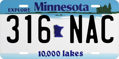 MN license plate 316NAC