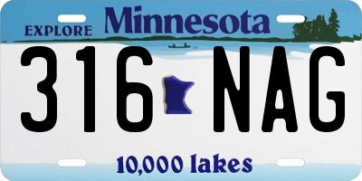 MN license plate 316NAG