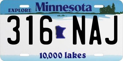 MN license plate 316NAJ