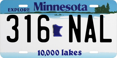 MN license plate 316NAL