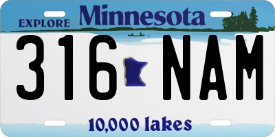 MN license plate 316NAM