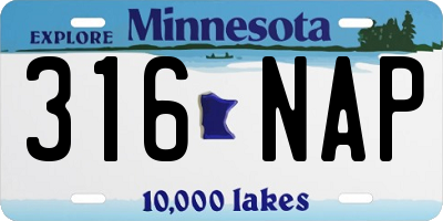MN license plate 316NAP