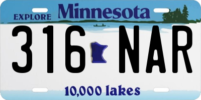 MN license plate 316NAR